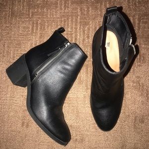 Faux Leather Ankle Booties